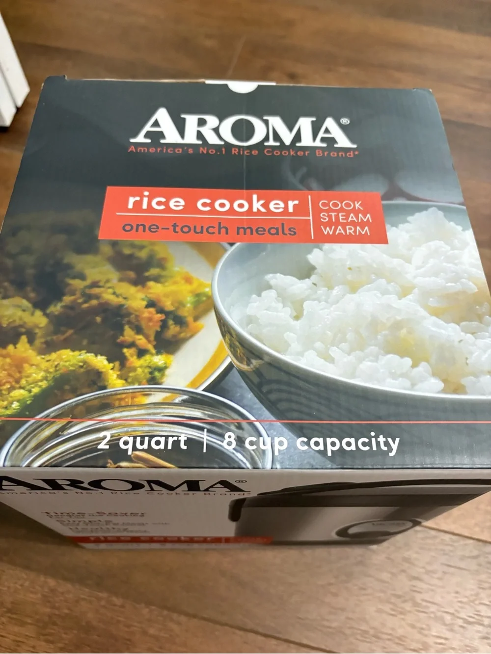 Aroma 8 Cup Cooked Rice Cooker 2 Qt One-Touch Rice Cooker New Open Box